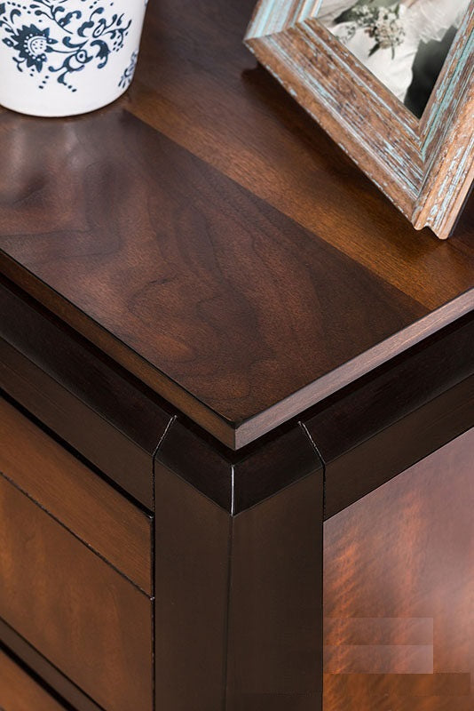 Multitone Nightstand with 2 Drawers and Square Knobs