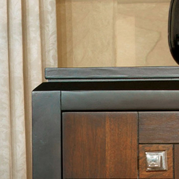 Multitone Nightstand with 2 Drawers and Square Knobs
