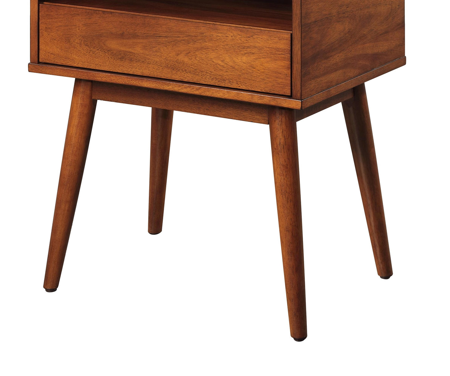 Stylish End Table with Faux Marble Top and Drawer Shelf