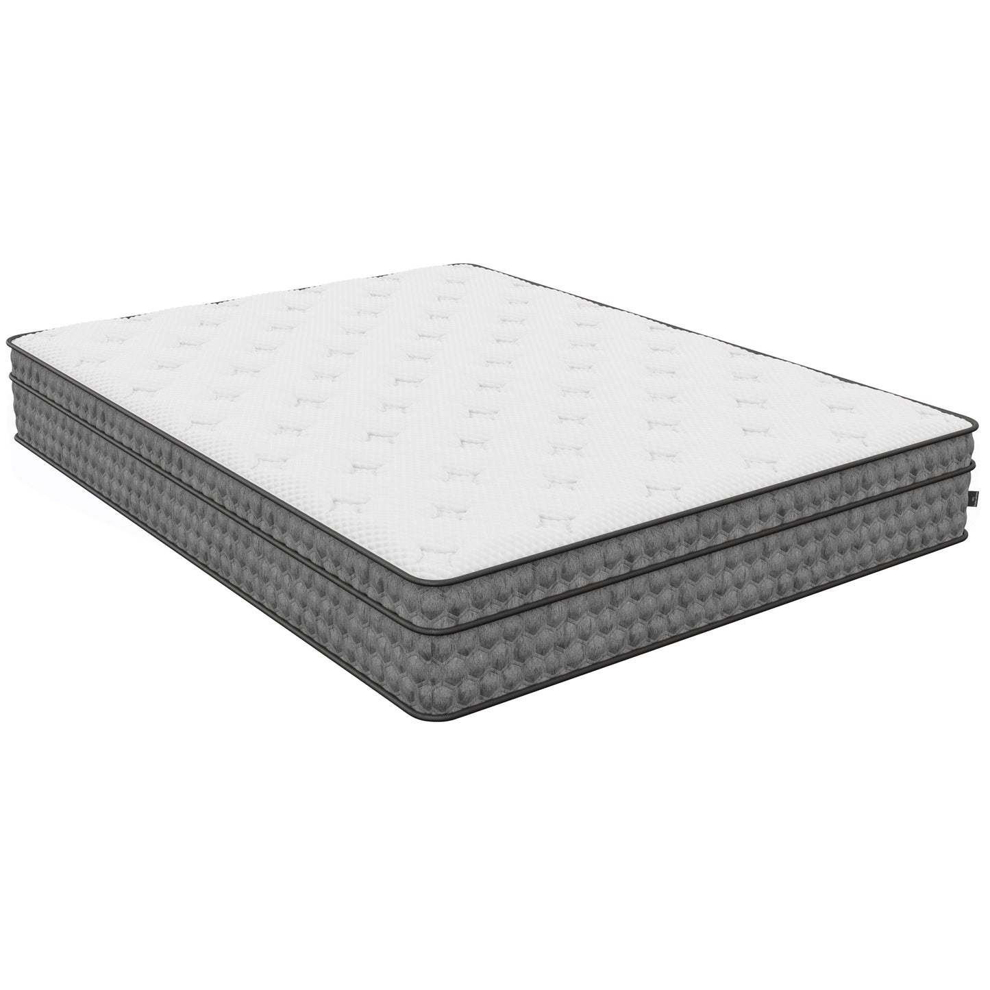 TREATLIFE HOME Twin Size Hybrid Euro-Top Mattress with 11" Medium Feel, Comfortable White Design