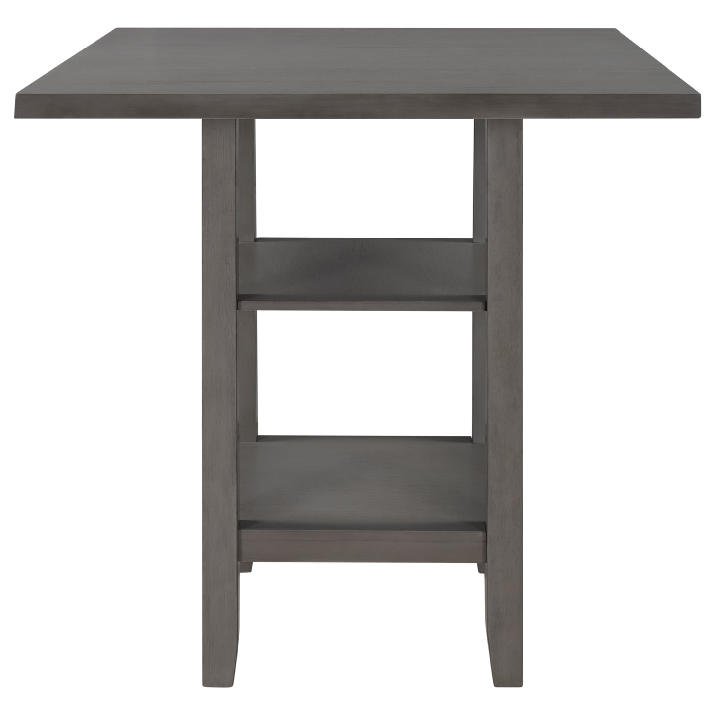 Modern gray wood bar table with two shelves