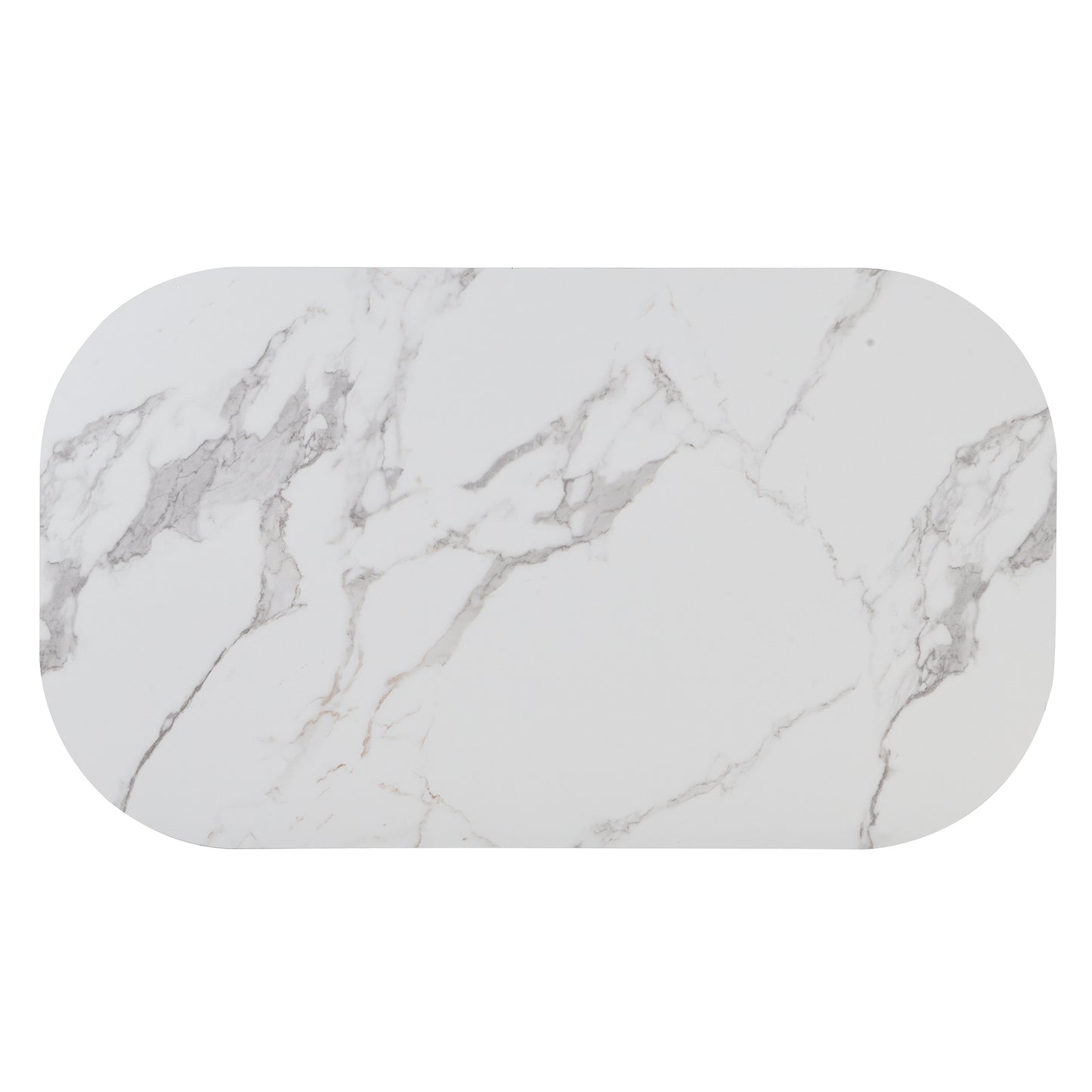 White marble tabletop with rounded edges ideal for a modern dining set