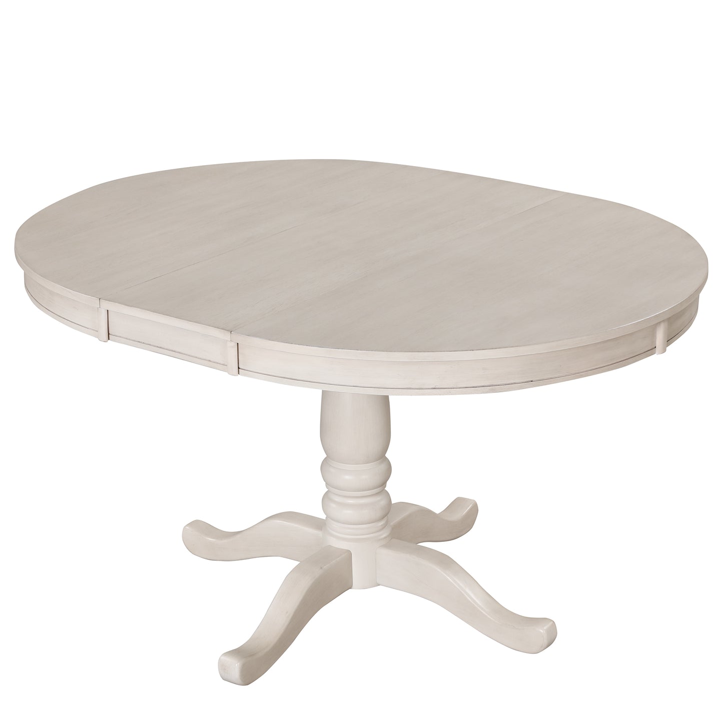 Antique white pedestal dining table