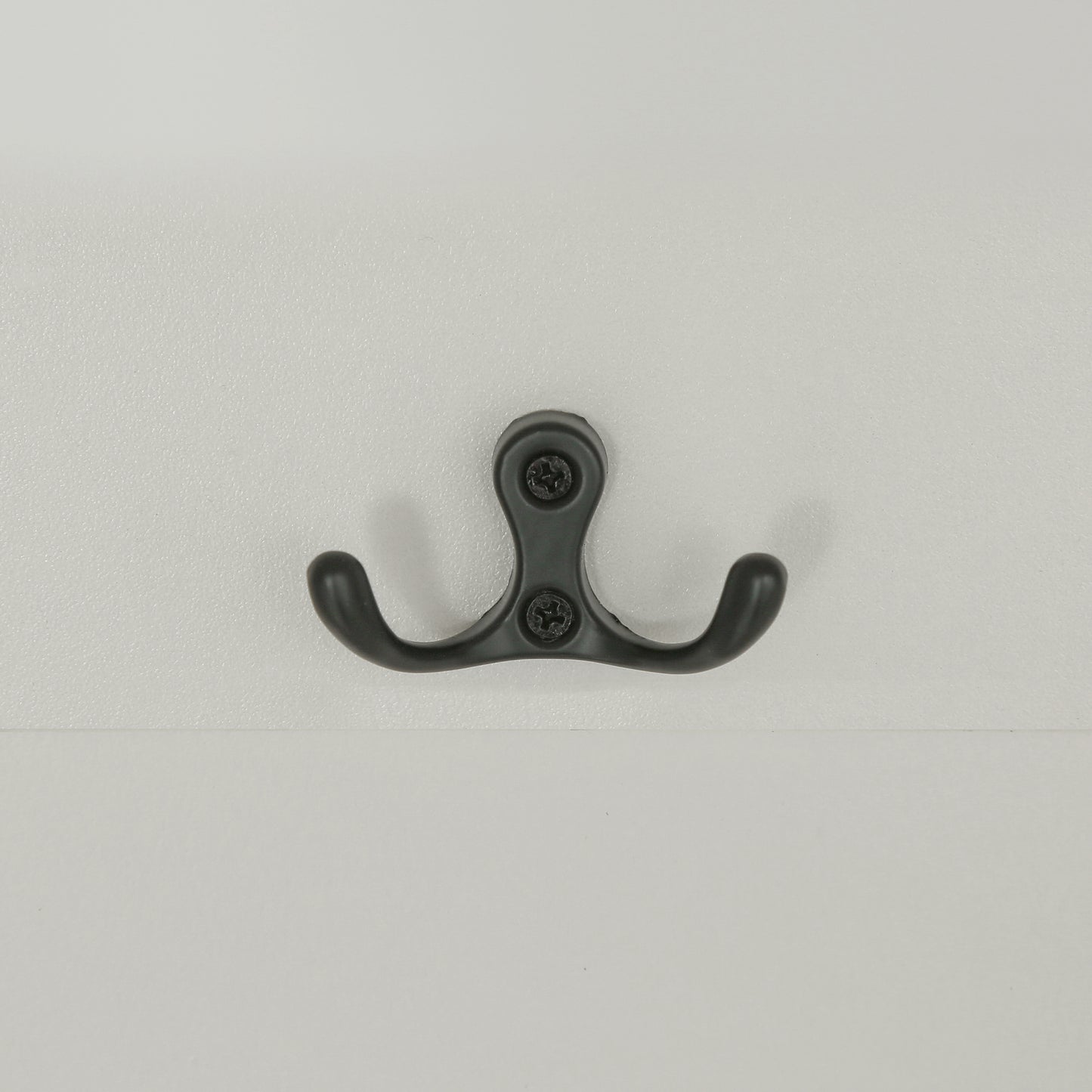 Black double prong hook for coats