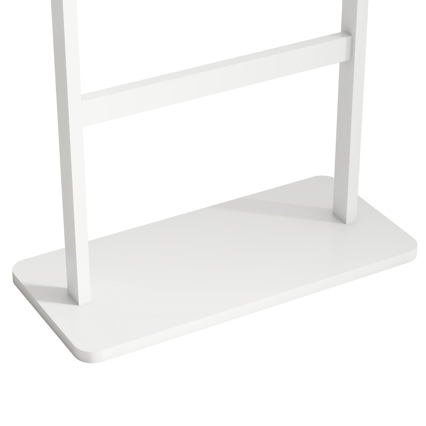 Minimalist white garment rack base