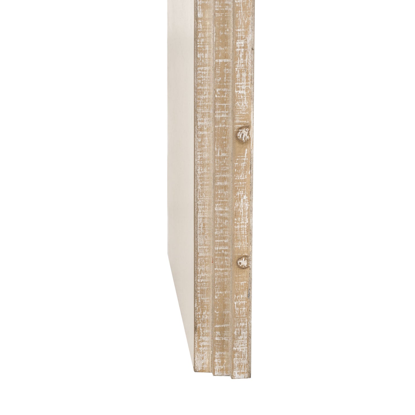 Weathered white distressed wood shelf