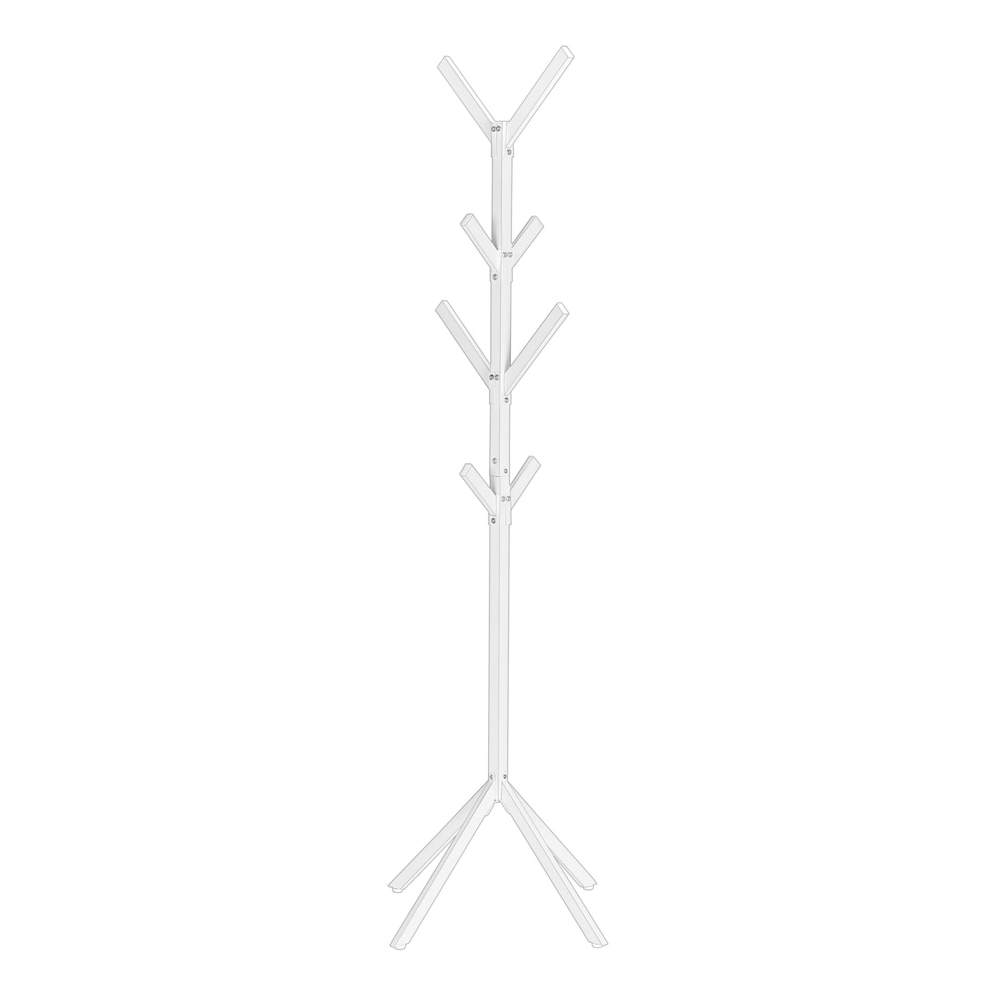 White modern coat rack with treelike branches