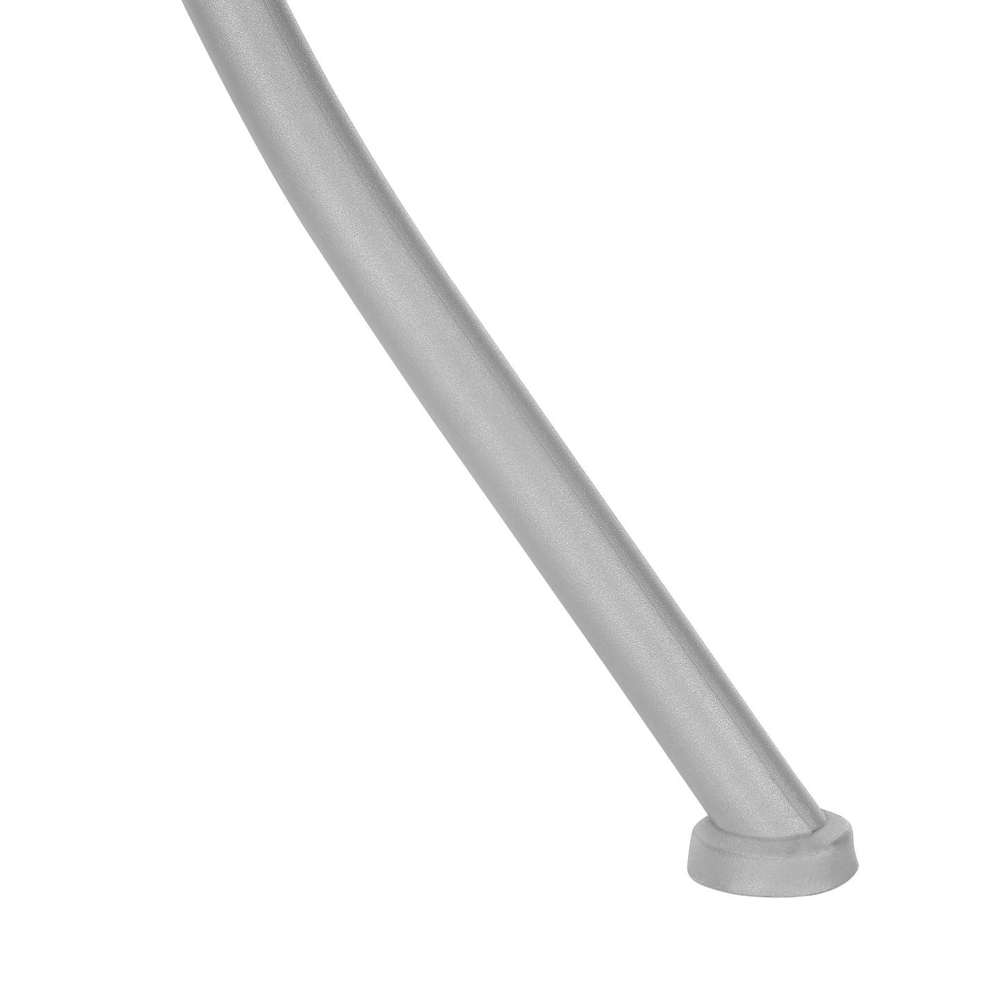 Silver metal chair leg with rubber foot
