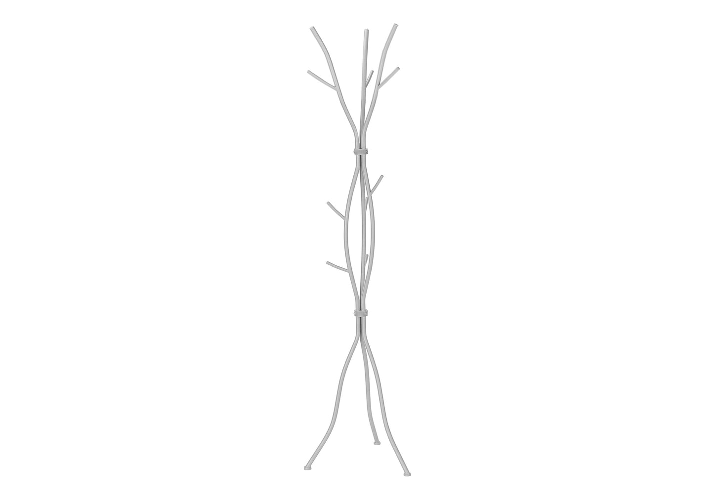 Silver metal branch coat rack with treelike design