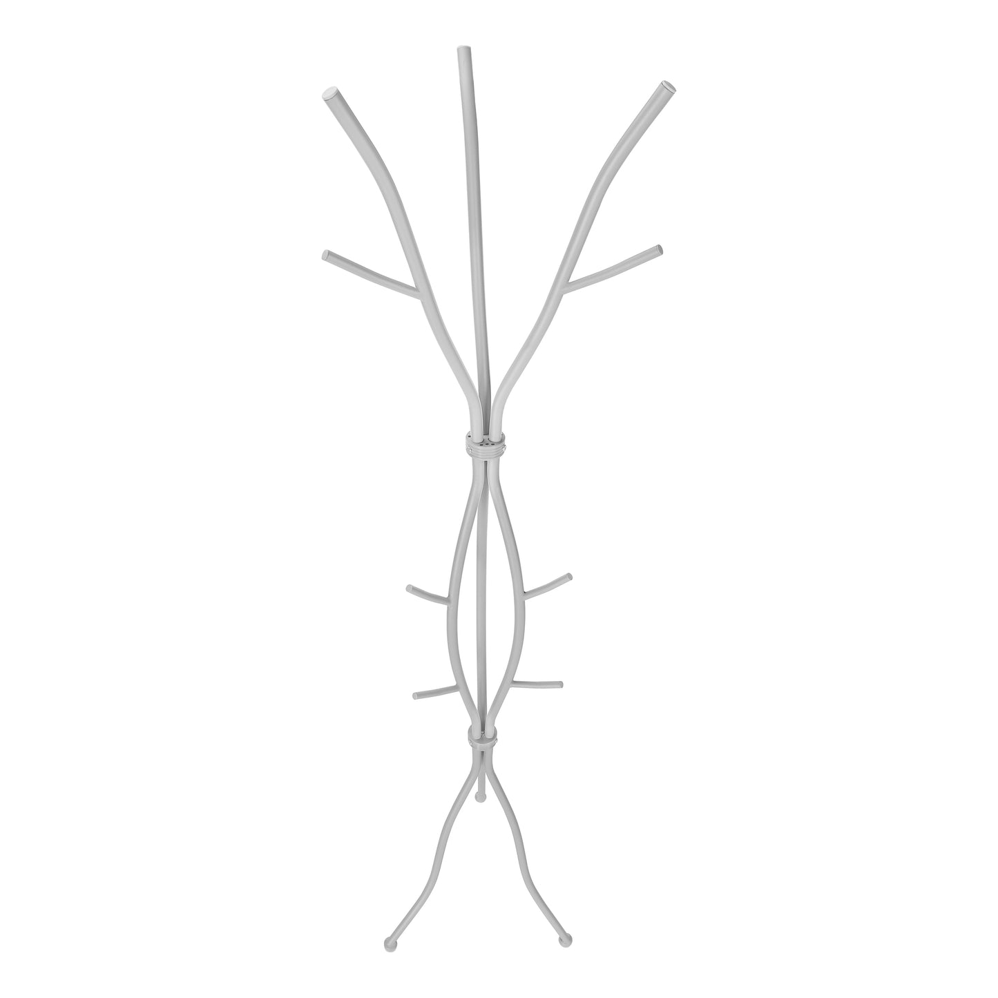 Modern grey metal coat rack with branching arms