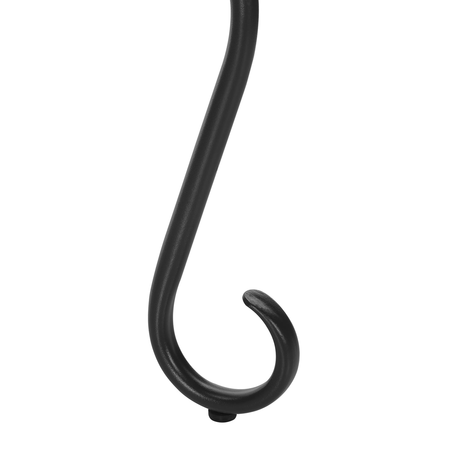 Black metal Shook with a curled end