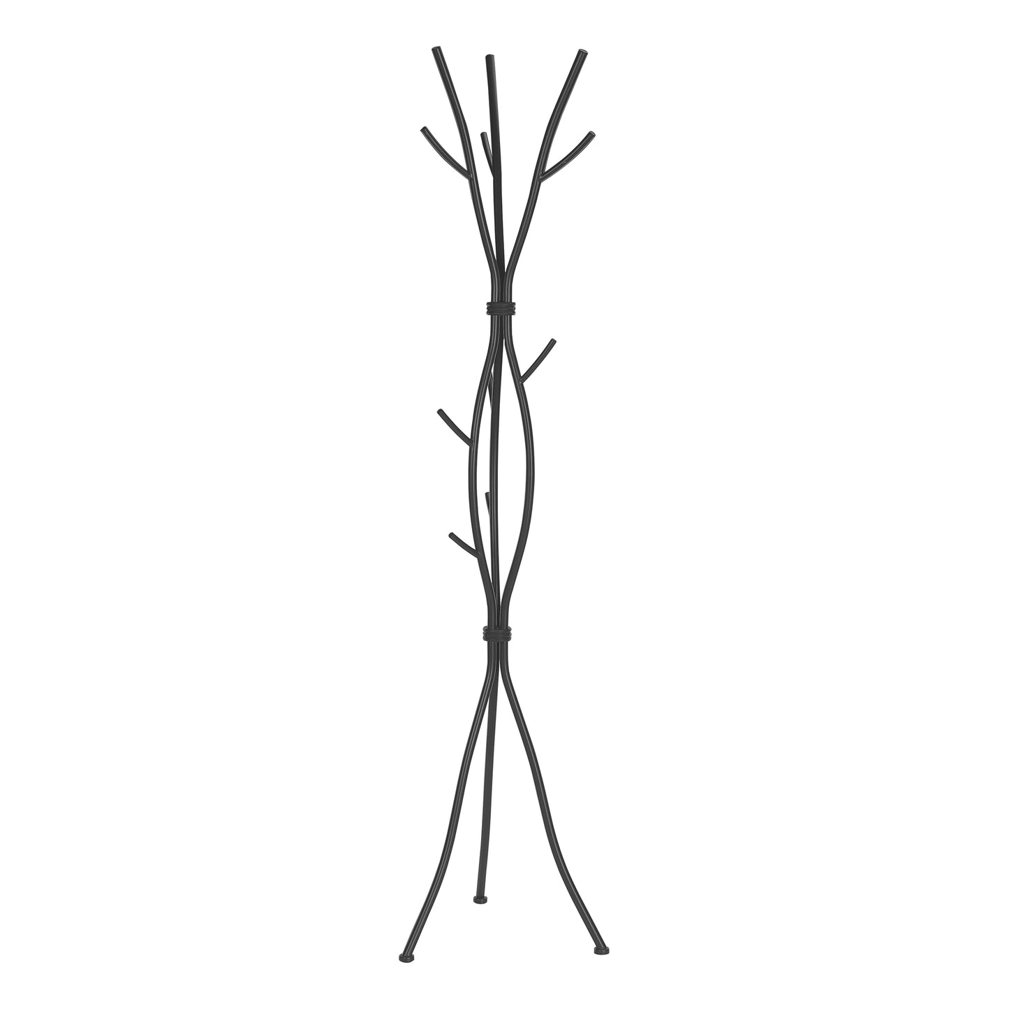 Black metal coat rack with branchlike arms