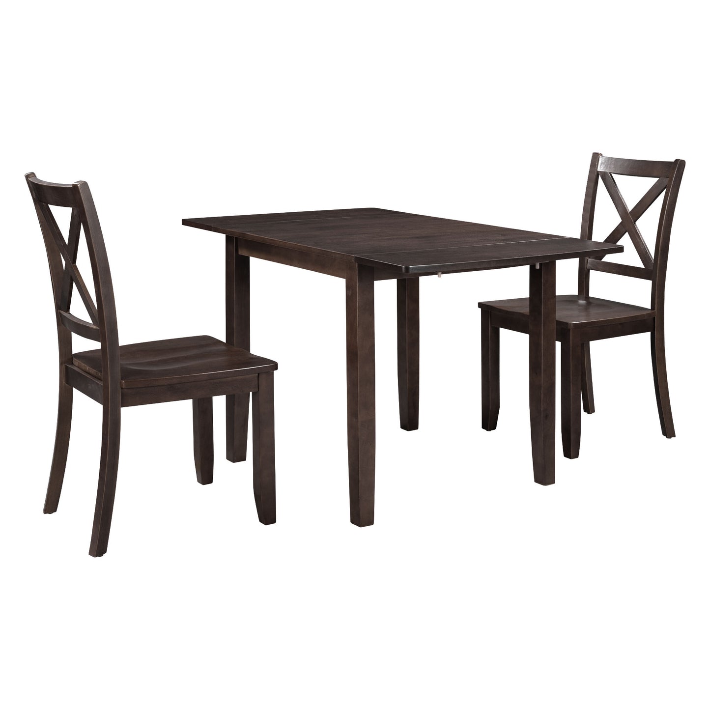 Dark wood dining table and chairs set