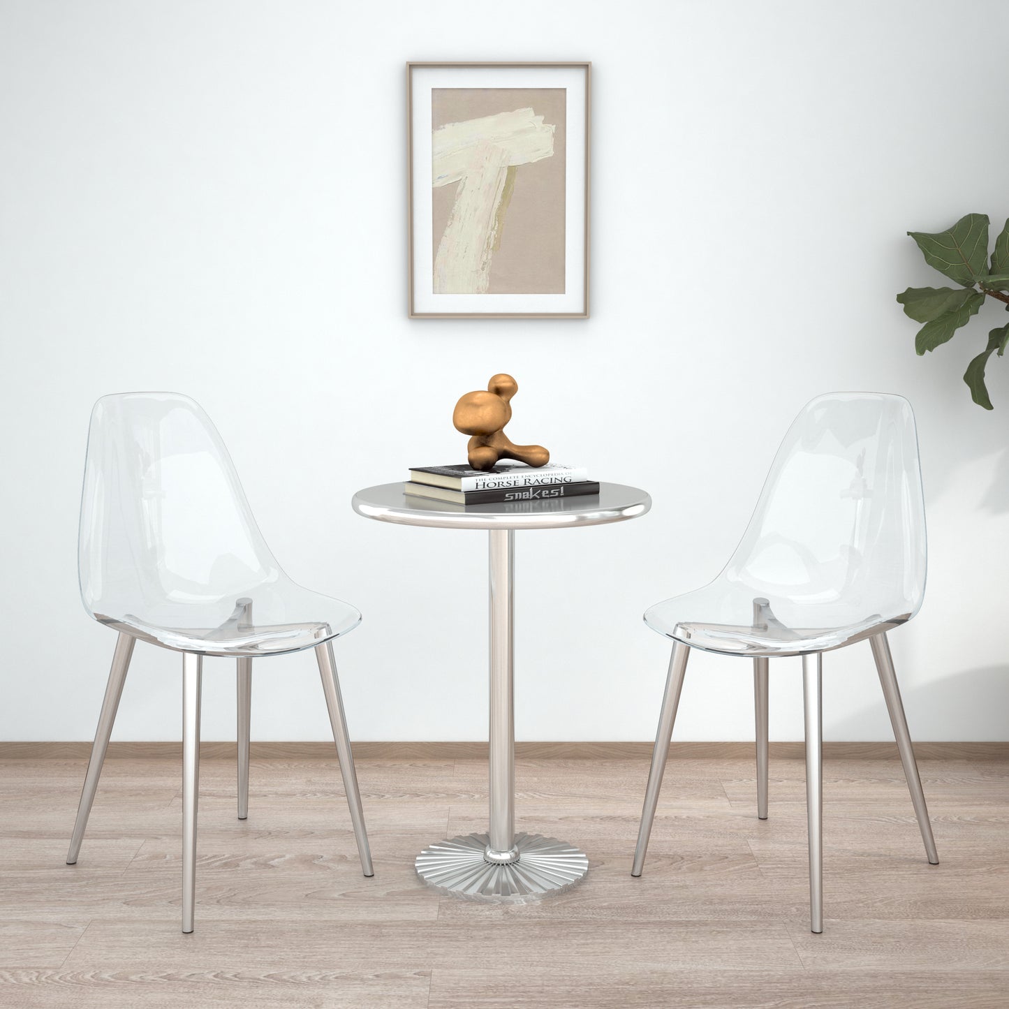 Clear acrylic chair with silver legs