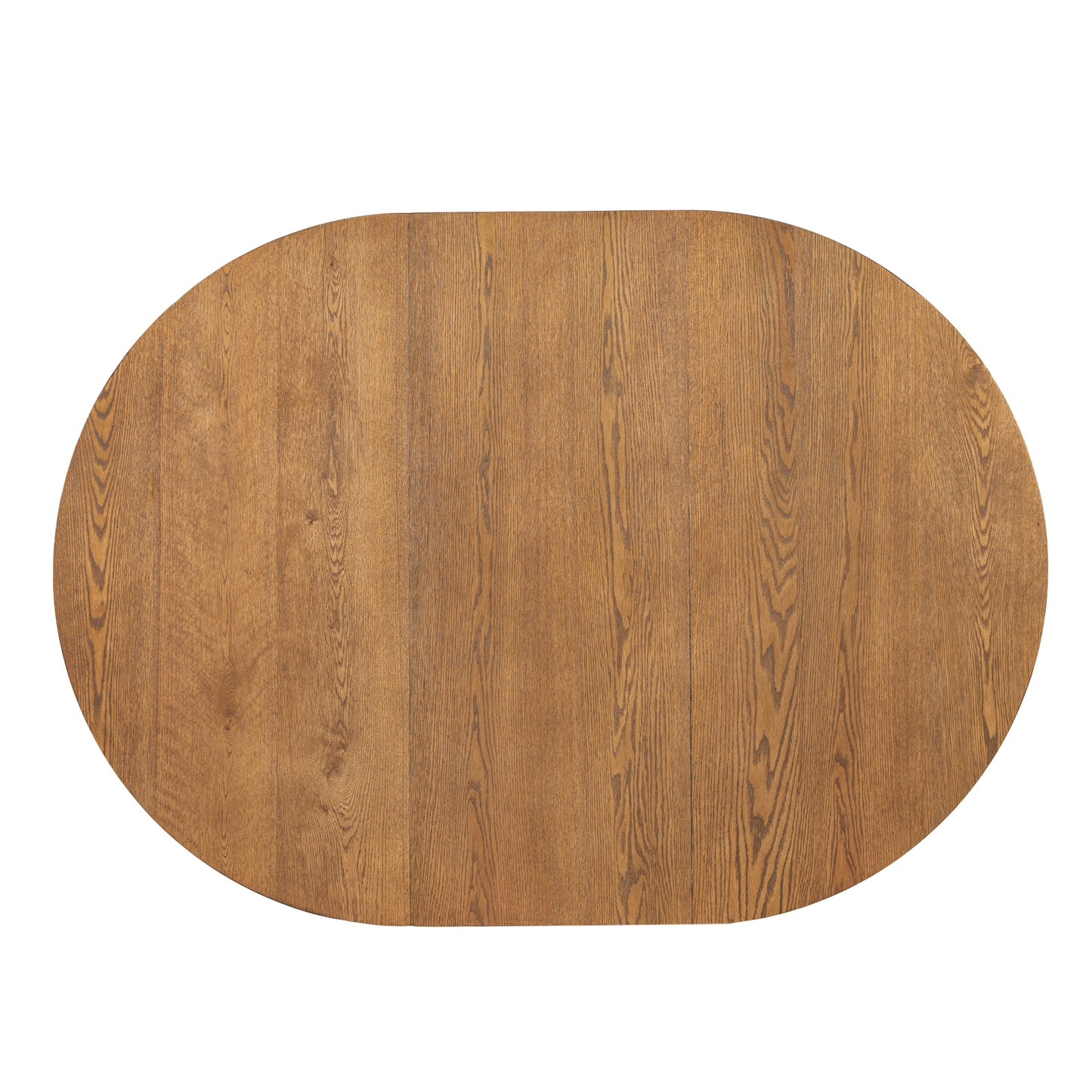 Oval wooden dining table top with natural wood grain