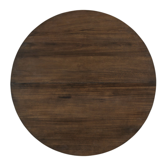 Rustic dark wood round tabletop