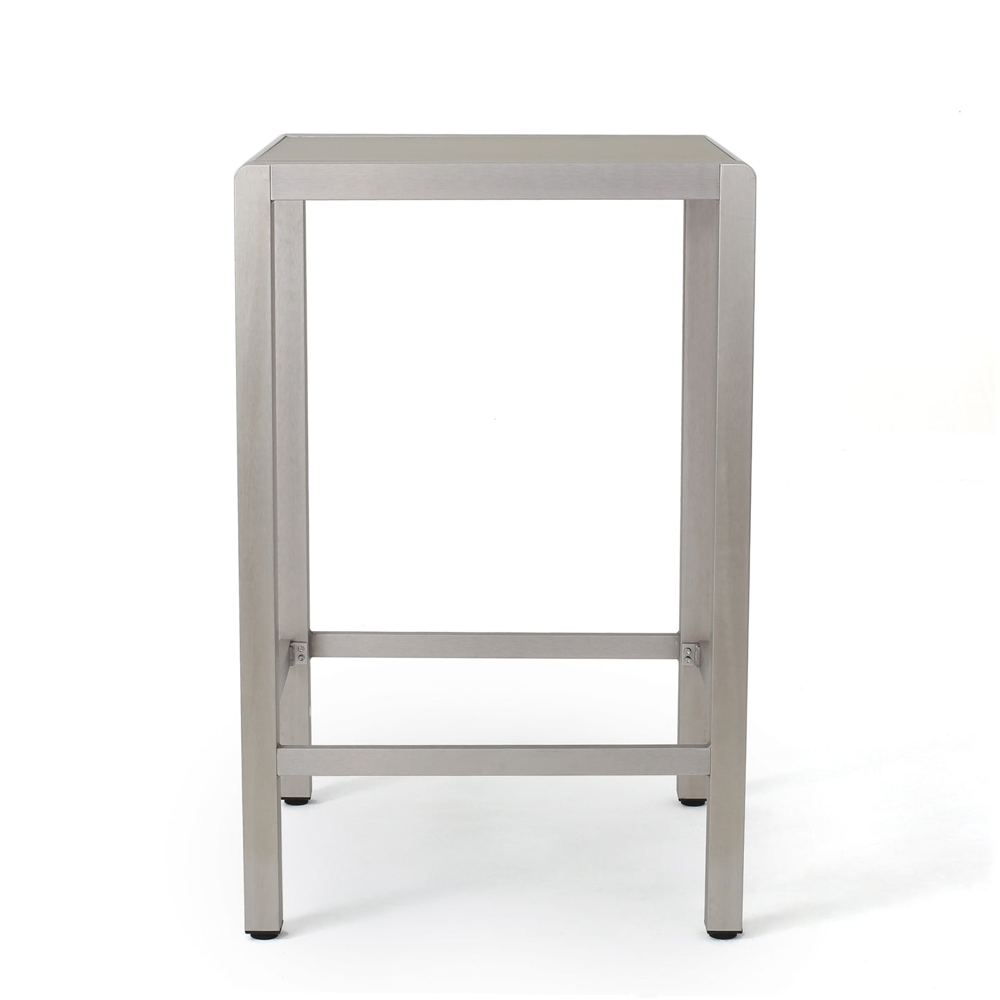Modern brushed aluminum bar stool with sleek design