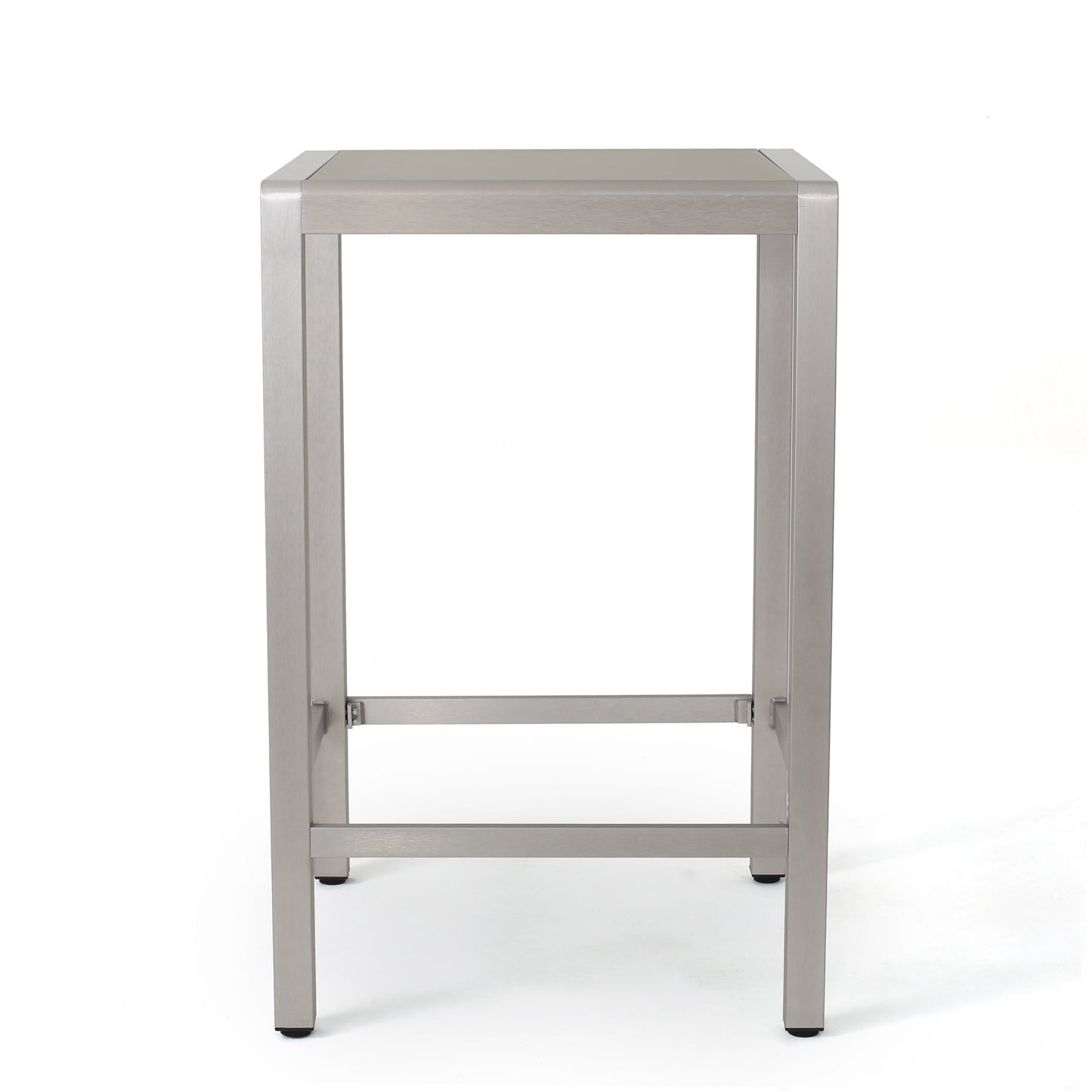 Modern brushed metal bar stool with clean lines