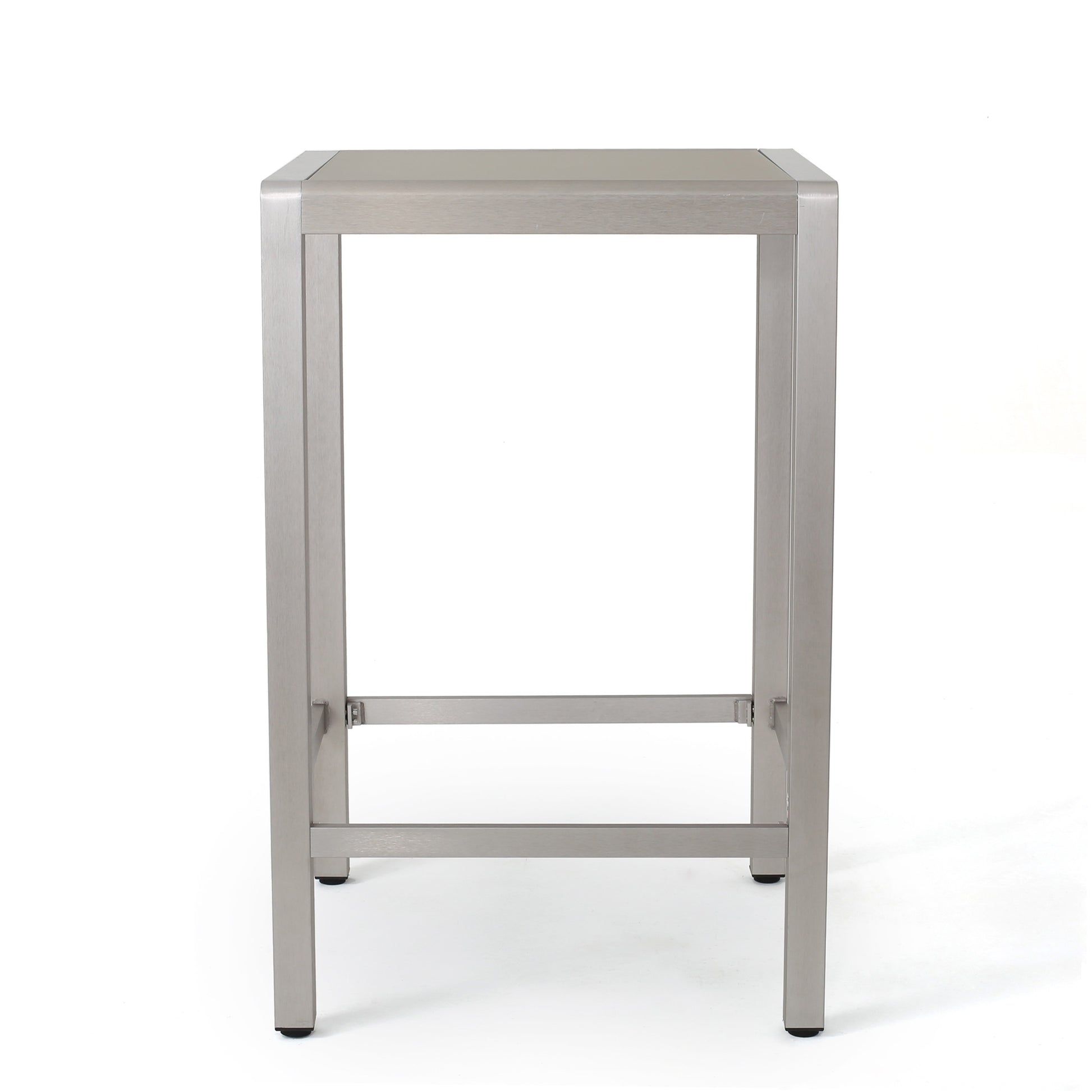 Modern brushed metal bar stool with clean lines