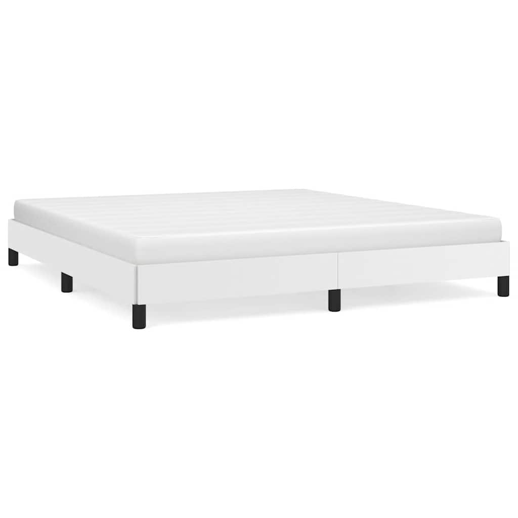 White wooden slatted bed base frame with dimensions  cm x  cm