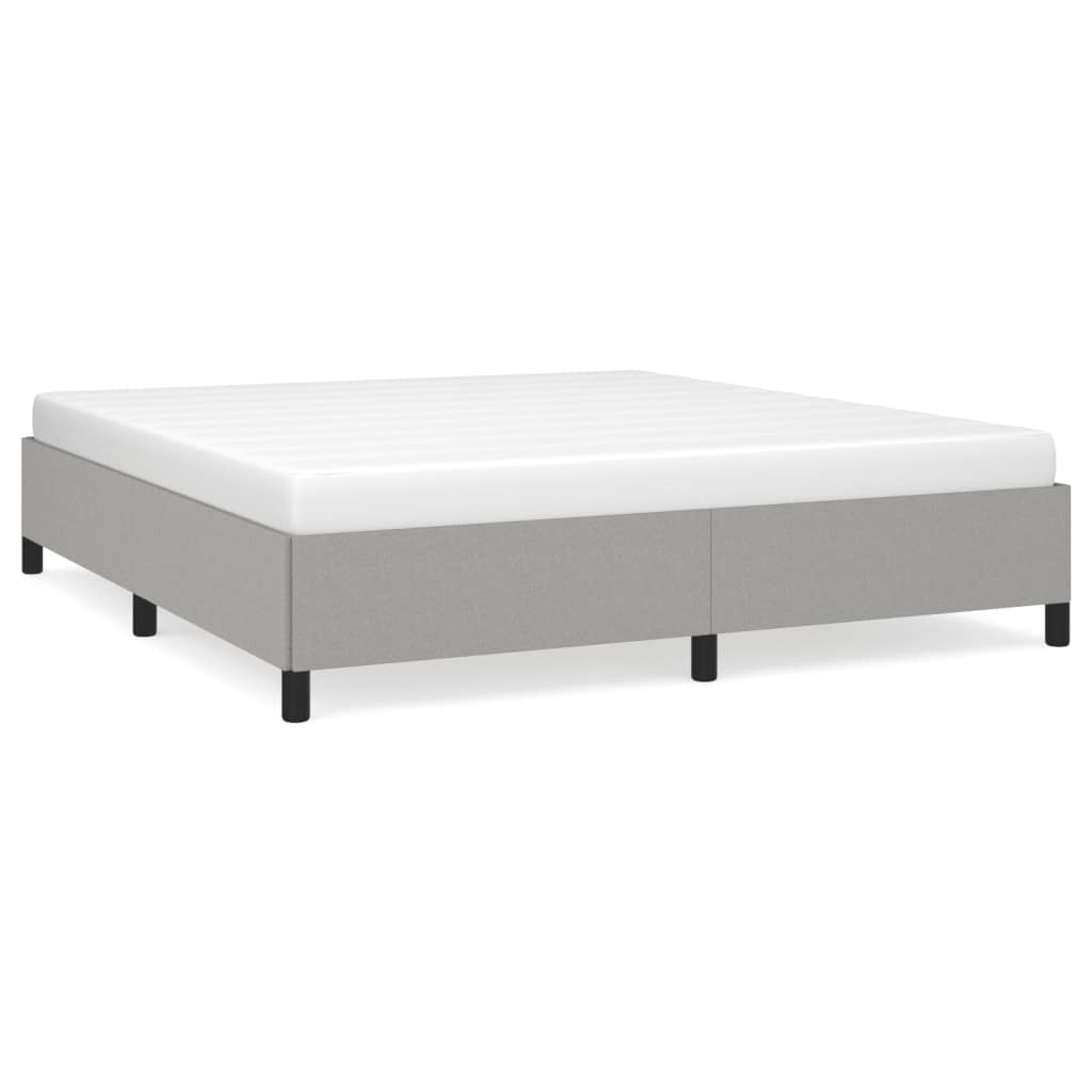 Line drawing of a modern bed frame with dimensions labeled