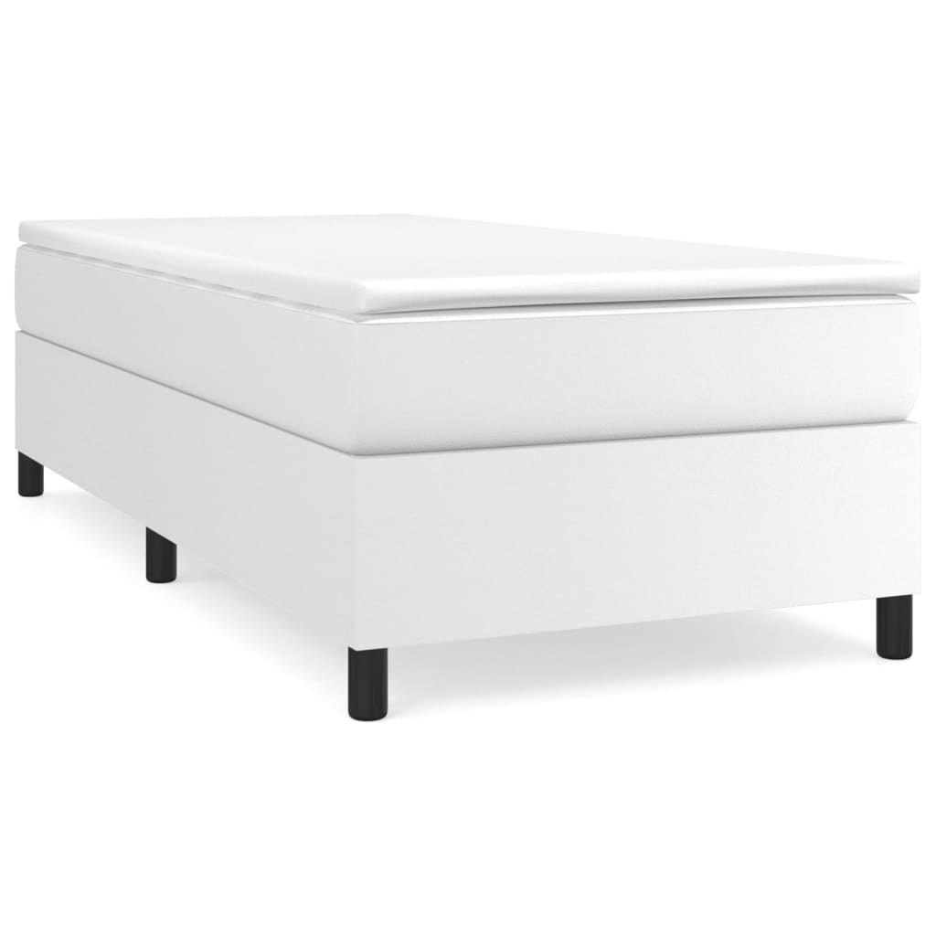 Line drawing of a twin size bed frame with dimensions