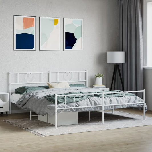 White metal twin bed frame with heart accents