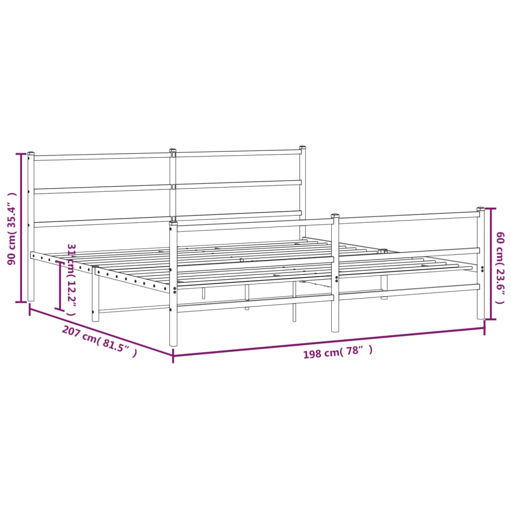 White metal bed frame detail with screws and assembly instructions