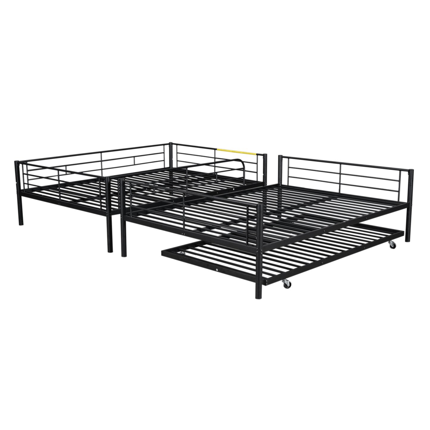 Black metal twin daybed with trundle