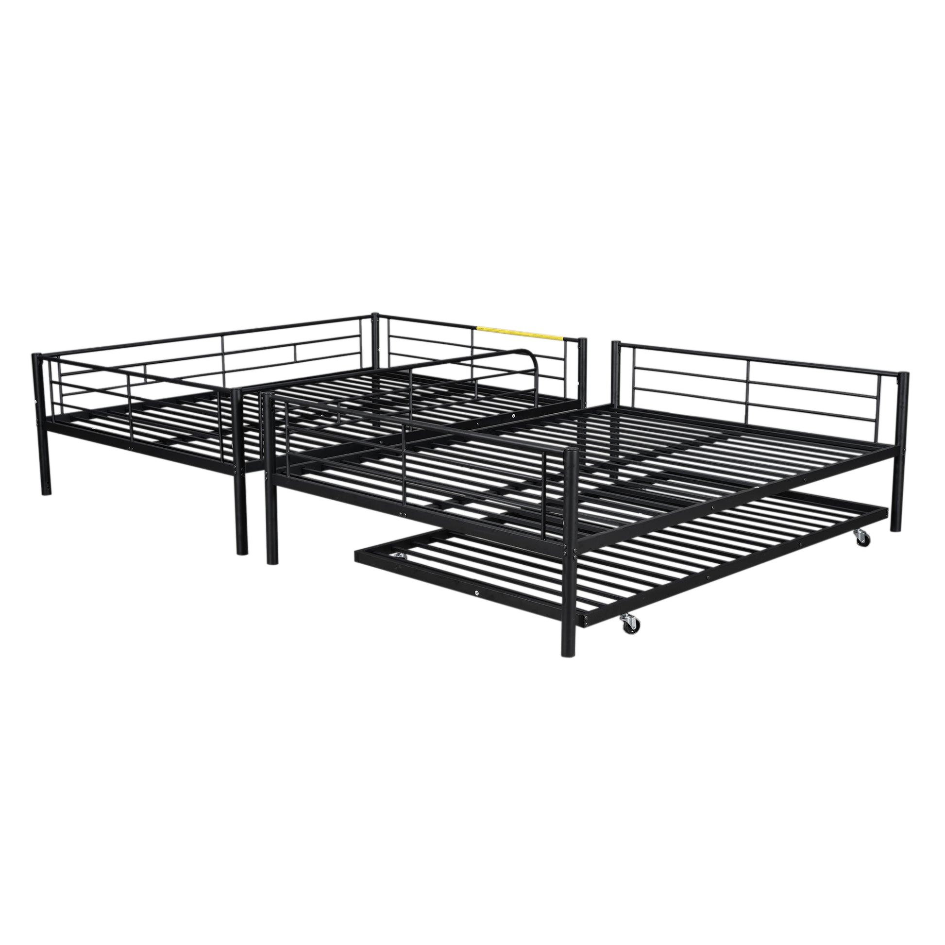 Black metal twin daybed with trundle