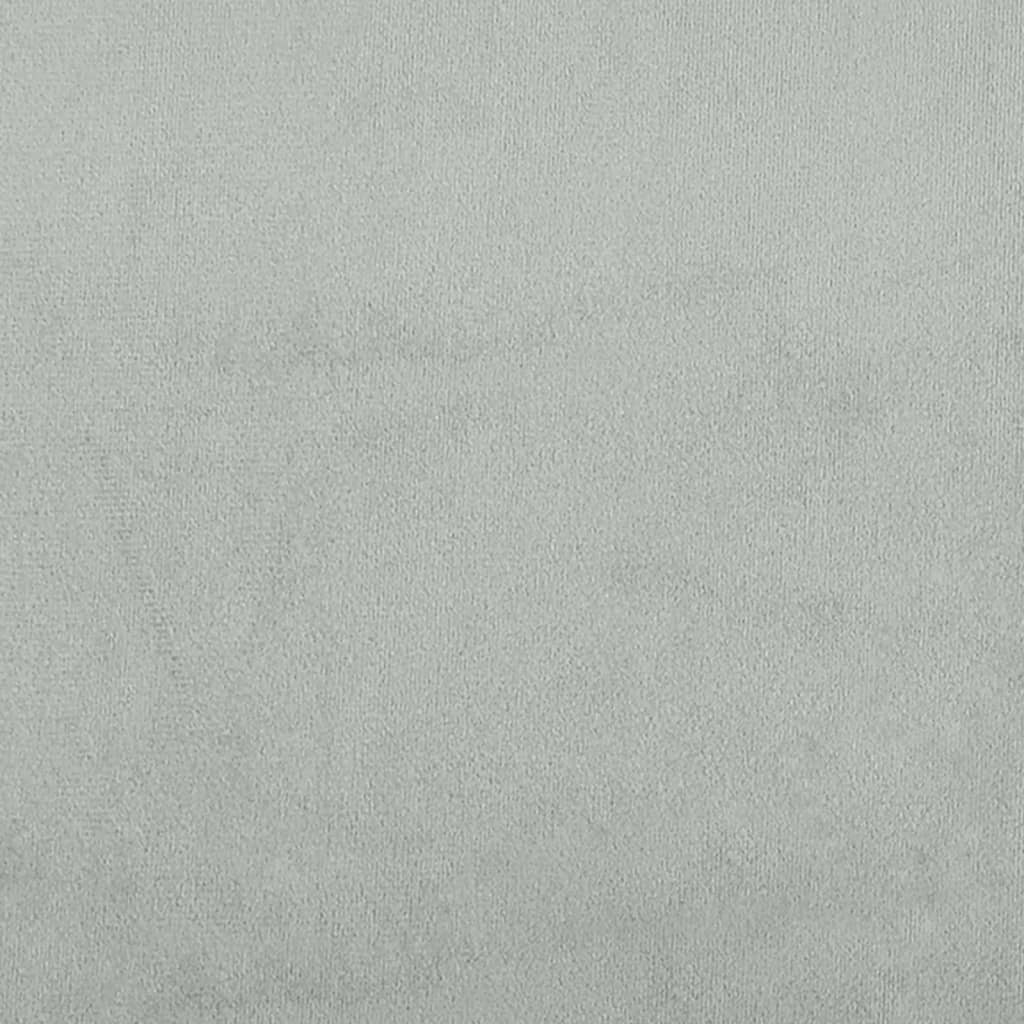 Light gray upholstered headboard with vertical paneling