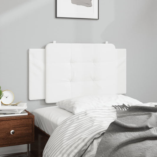 White upholstered headboard with tufted square pattern and side panels