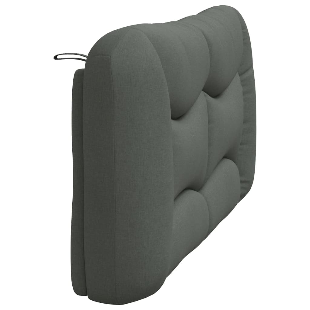 Tufted charcoal grey sofa cushion with curved stitching