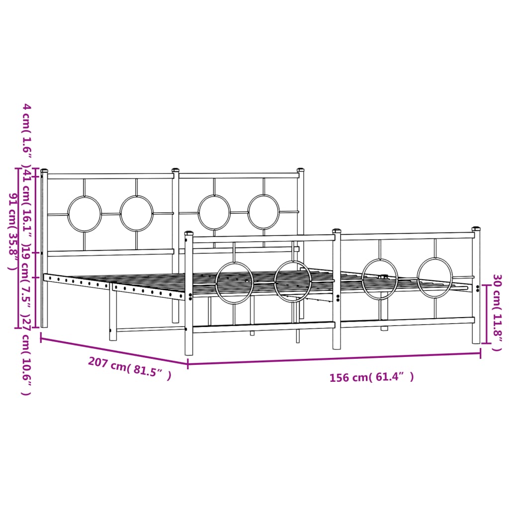 Closeup of black metal bed frame assembly with screws and decorative finial detail
