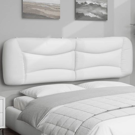 White upholstered headboard with curved panel design