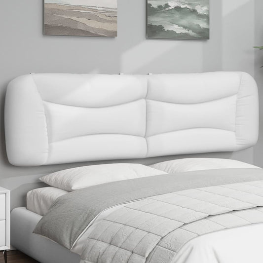 White upholstered headboard with curved panel design