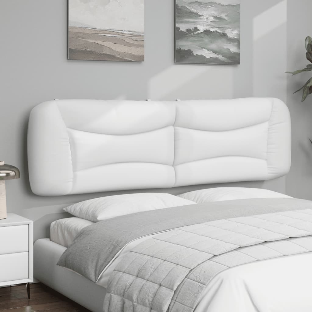 White upholstered modern bed frame with a plush tufted headboard