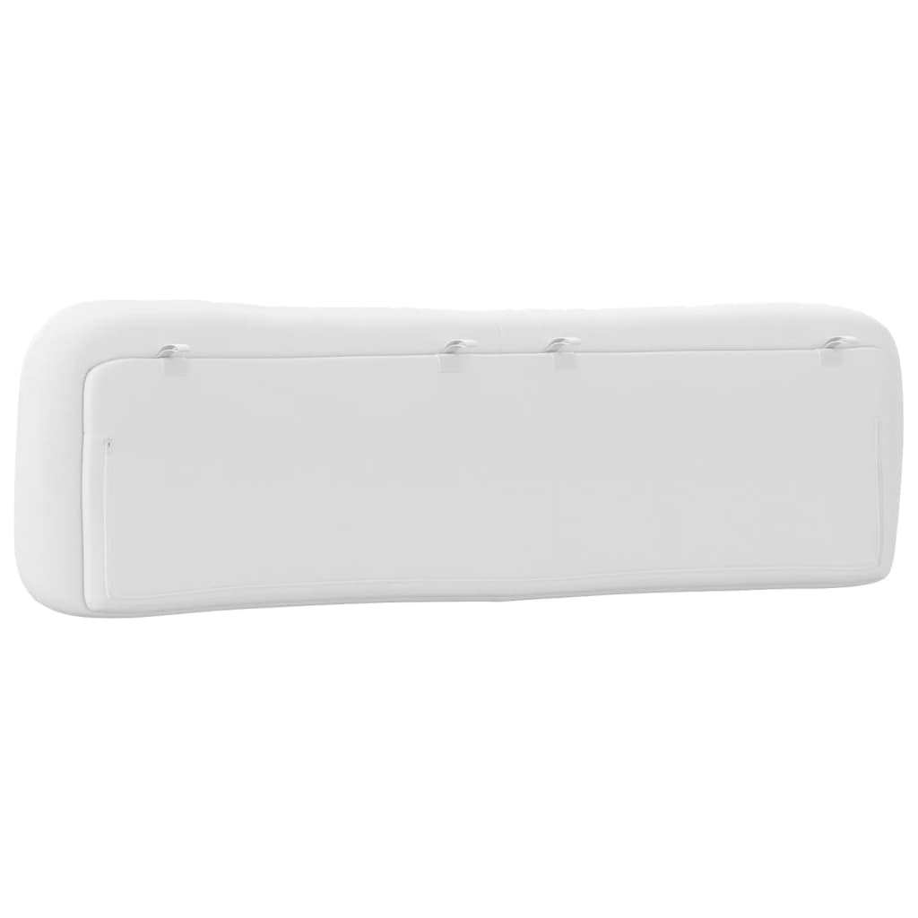 White tufted headboard with builtin plush padding for comfort
