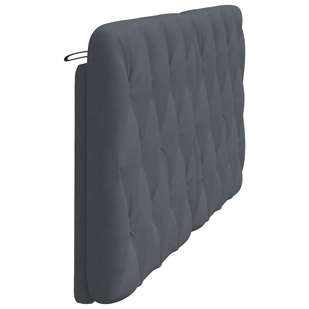 Dark grey upholstered headboard panels with diamond tufting