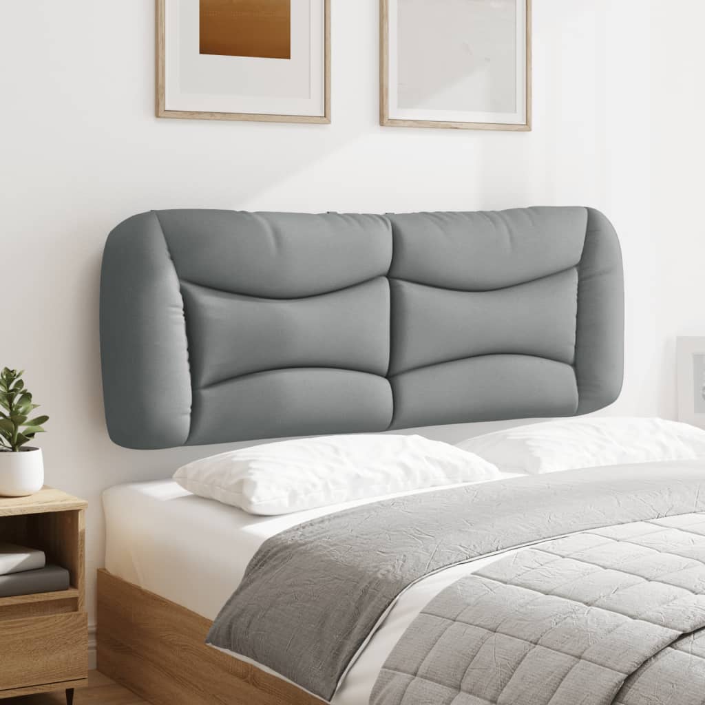 Plush grey upholstered sofa back cushion with quilted design