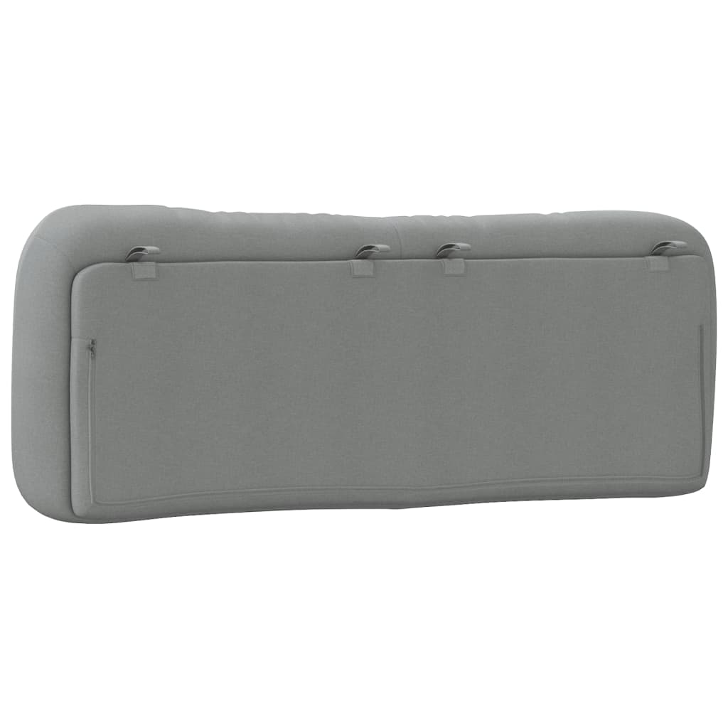 Plush grey upholstered headboard with tufted design