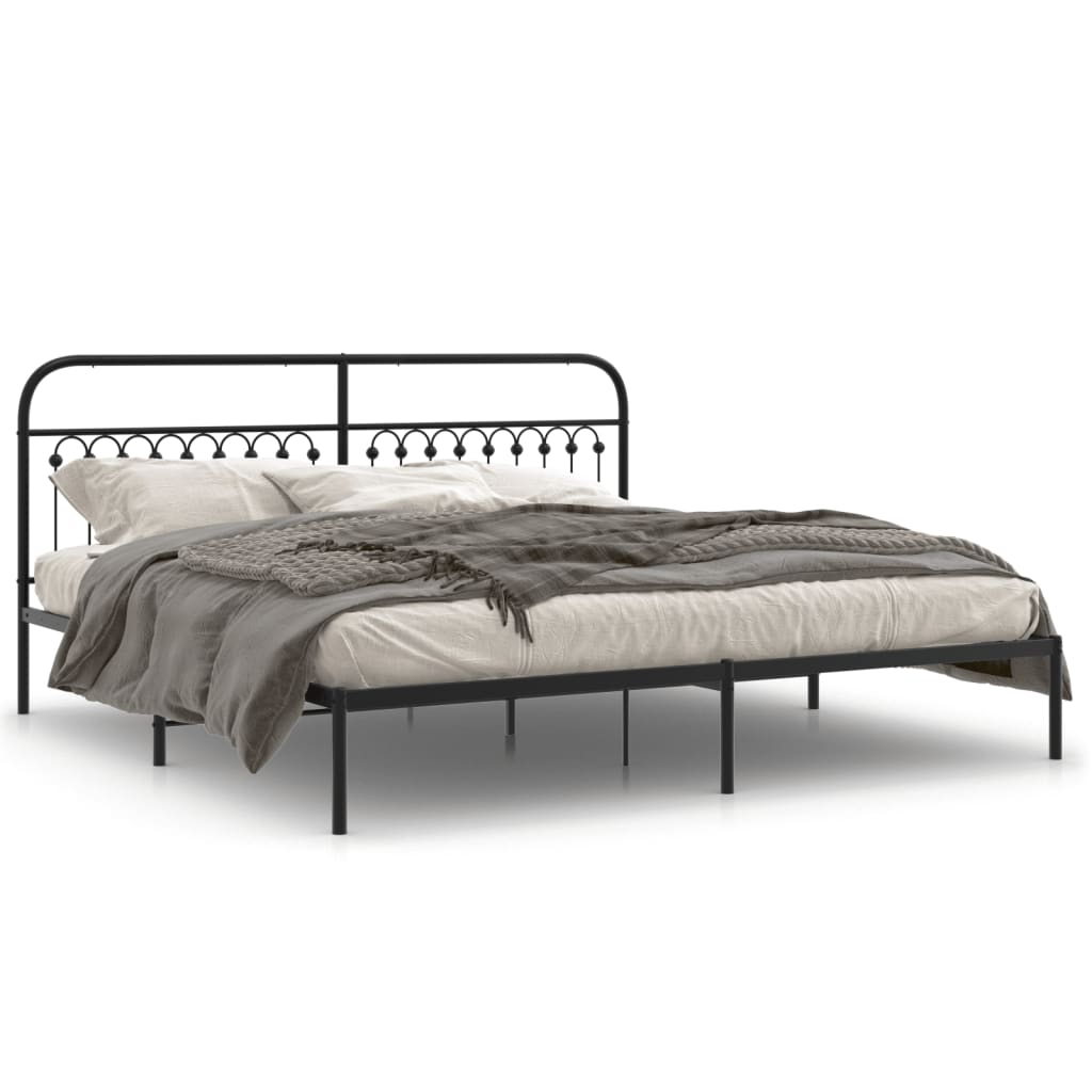 Metal bed frame with ornate headboard cm width