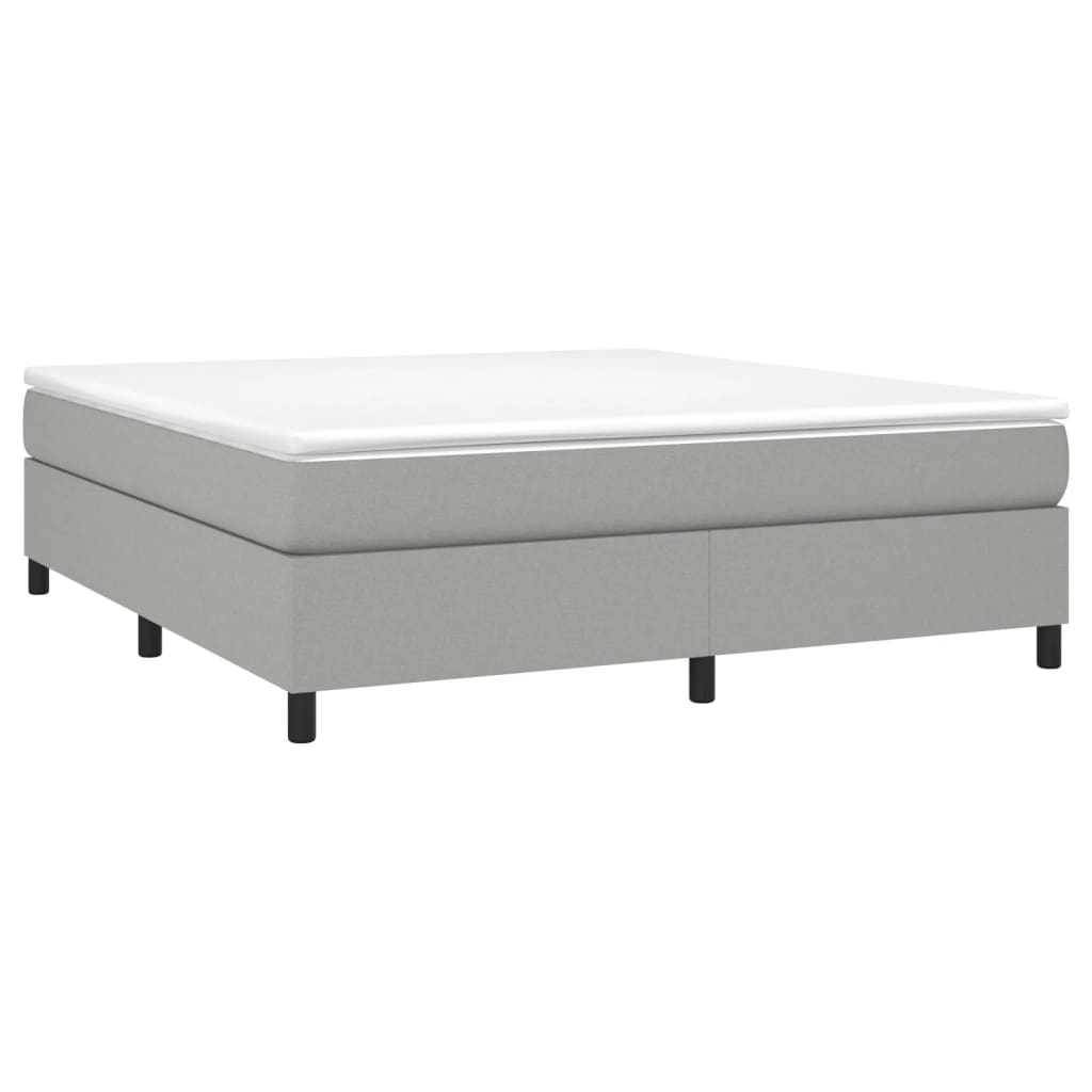 Modern grey upholstered divan bed base with black legs queen size