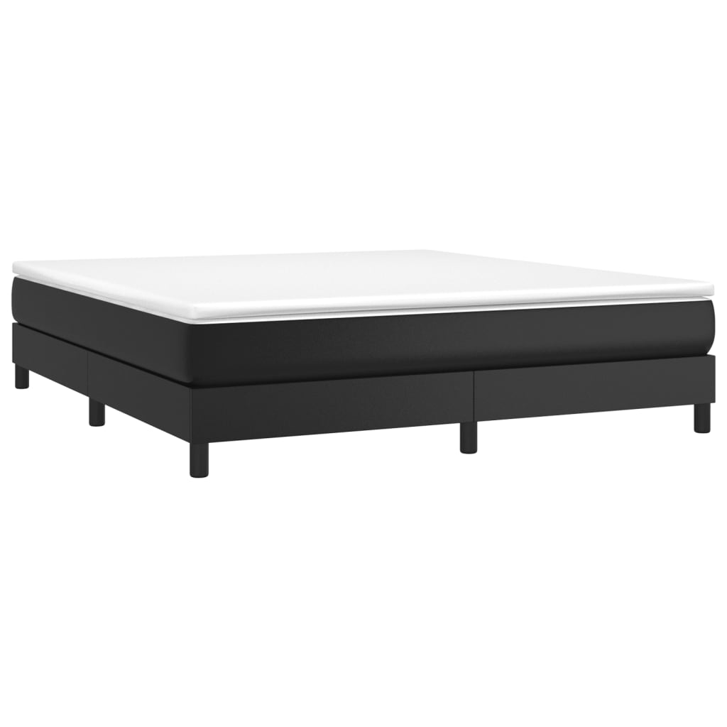 Modern black bed frame with white mattress