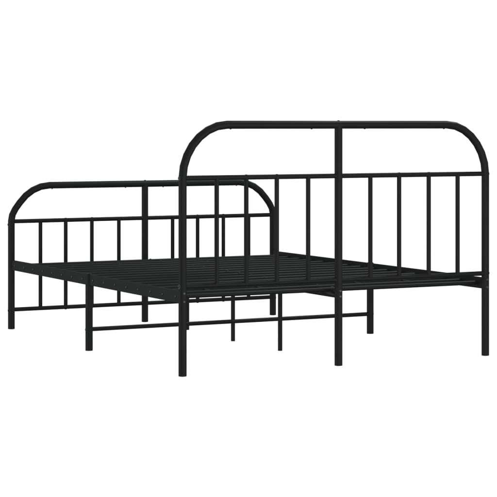 Black metal twin bed frame with arched headboard and footboard