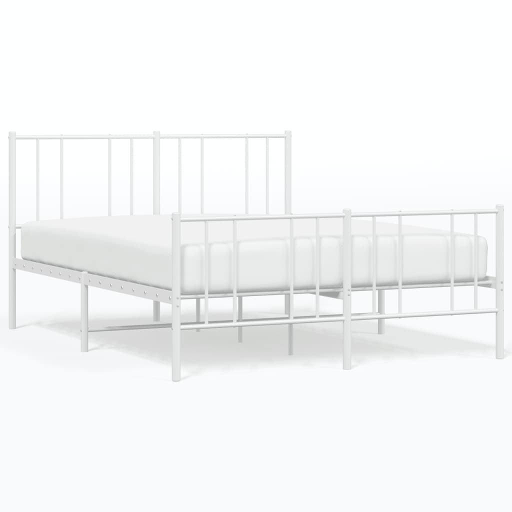 Metal twin bed frame with slatted support and silver finish