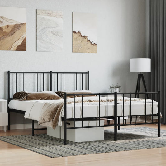 Black metal twin bed frame with modern minimalist design