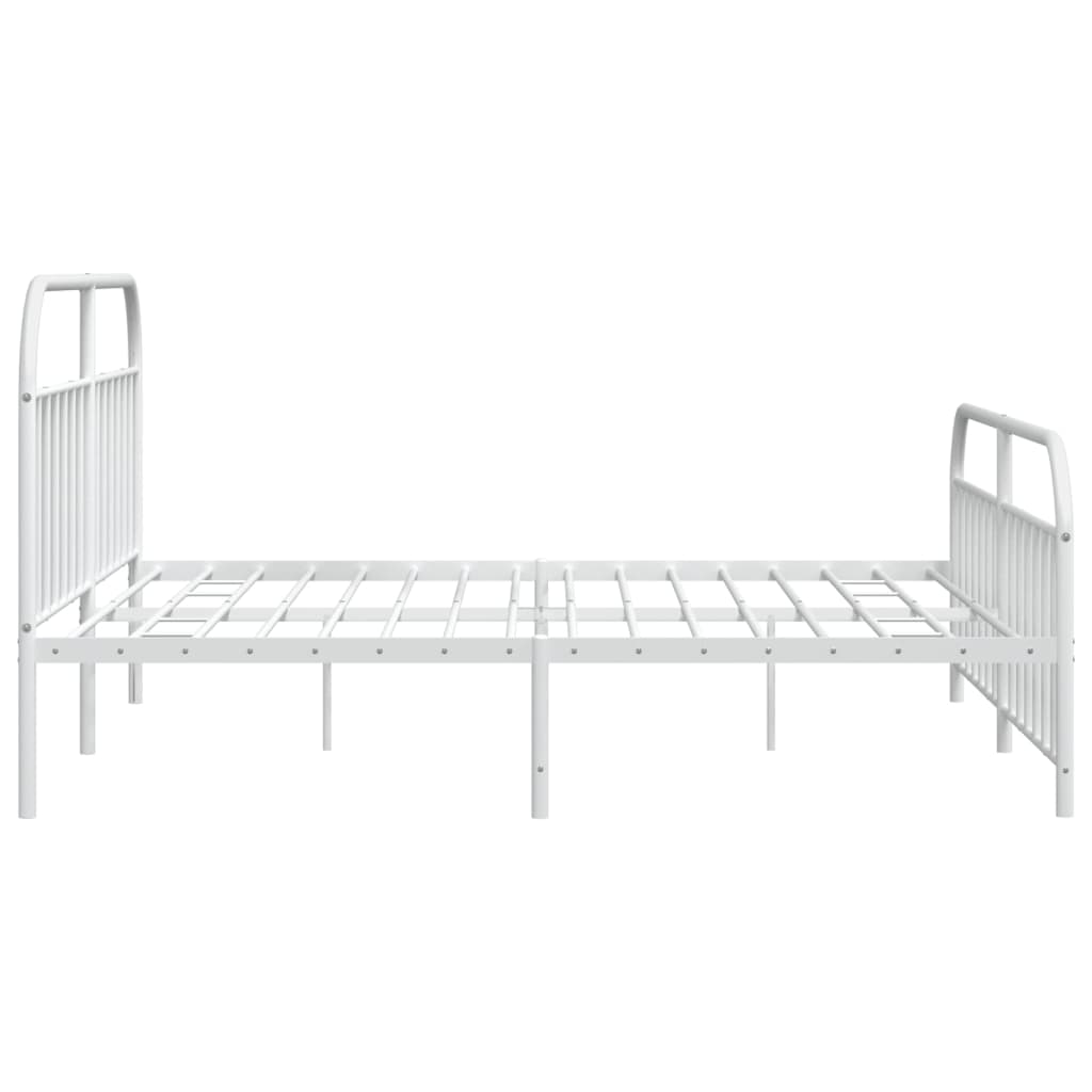 White metal bed frame with a classic design