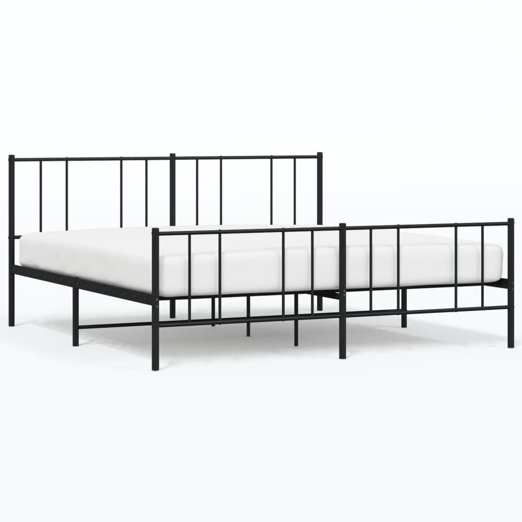 Silver metal bed frame with slat support and dimensional callouts