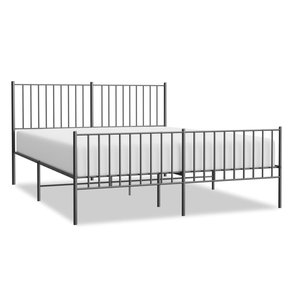 White metal bed frame with slatted base cm x cm